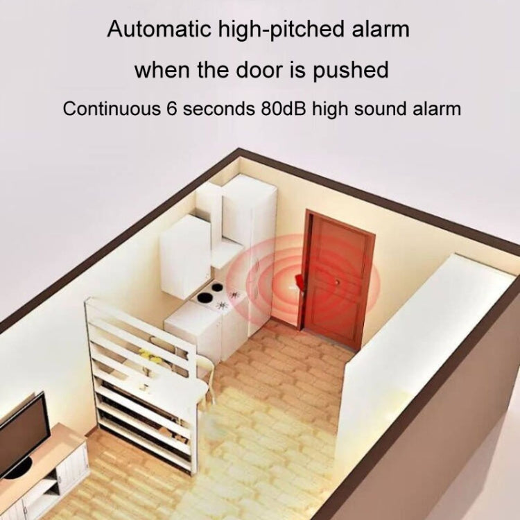 Door Stopper Home Burglary Girls Live Alone Security Lock Inside Opening Door Plug, Style: With Alarm