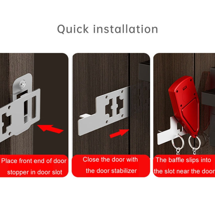Door Stopper Home Burglary Girls Live Alone Security Lock Inside Opening Door Plug, Style: Without Alarm