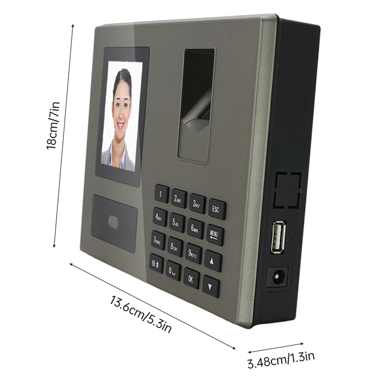 FA03 Intelligent Voice Prompt Face Recognition Fingerprint Attendance Machine(English with EU Plug)