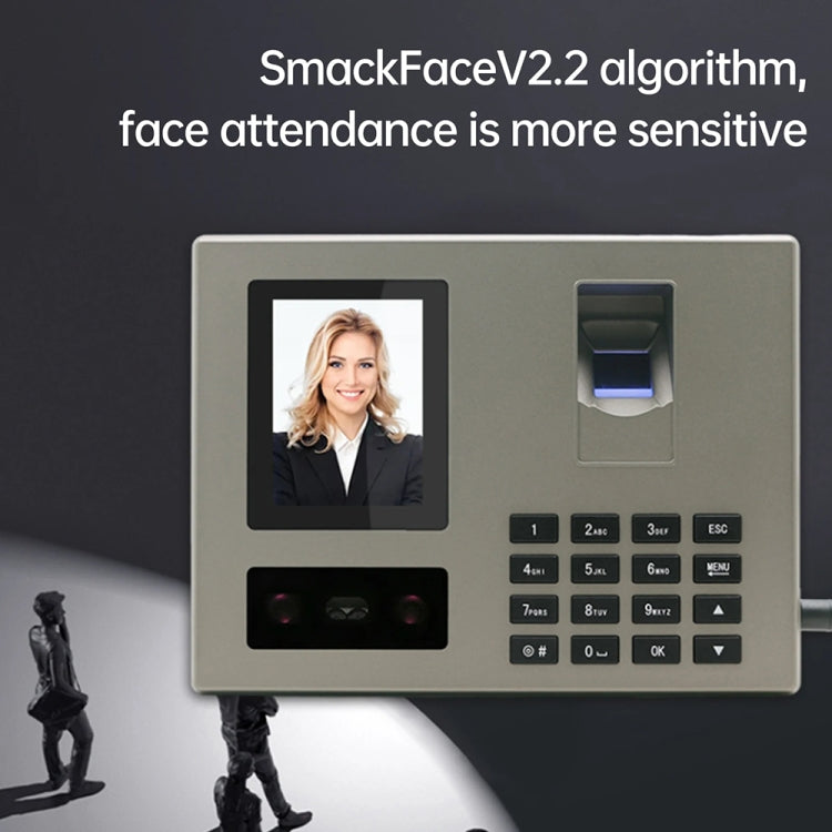 FA03 Intelligent Voice Prompt Face Recognition Fingerprint Attendance Machine(English with UK Plug)