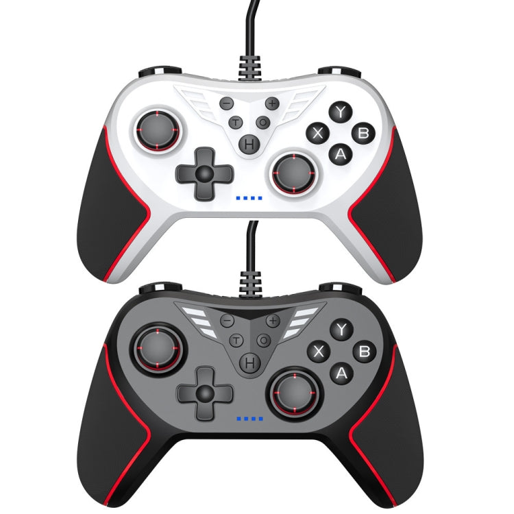 For Switch / PC USB Wired Gamepad With Vibration And Burst Function(White)