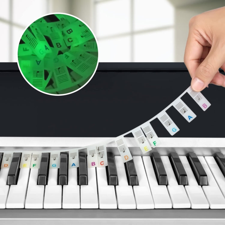 Luminous Silicone Piano Notes Guide Removable Piano Keyboard, Spec: 61 Keys Color Text