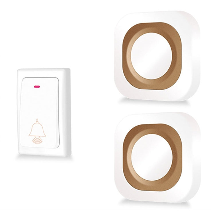 Flash Wireless Home Doorbell Self-Generated Smart Remote Control Doorbell Without Batteries, Specification: 1 For 2 White(EU Plug)