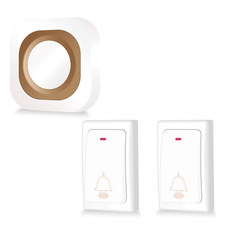 Flash Wireless Home Doorbell Self-Generated Smart Remote Control Doorbell Without Batteries, Specification: 2 For 1 White(UK Plug)