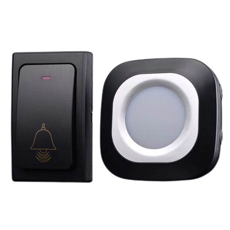 Flash Wireless Home Doorbell Self-Generated Smart Remote Control Doorbell Without Batteries, Specification: 1 For 1 Black(UK Plug)