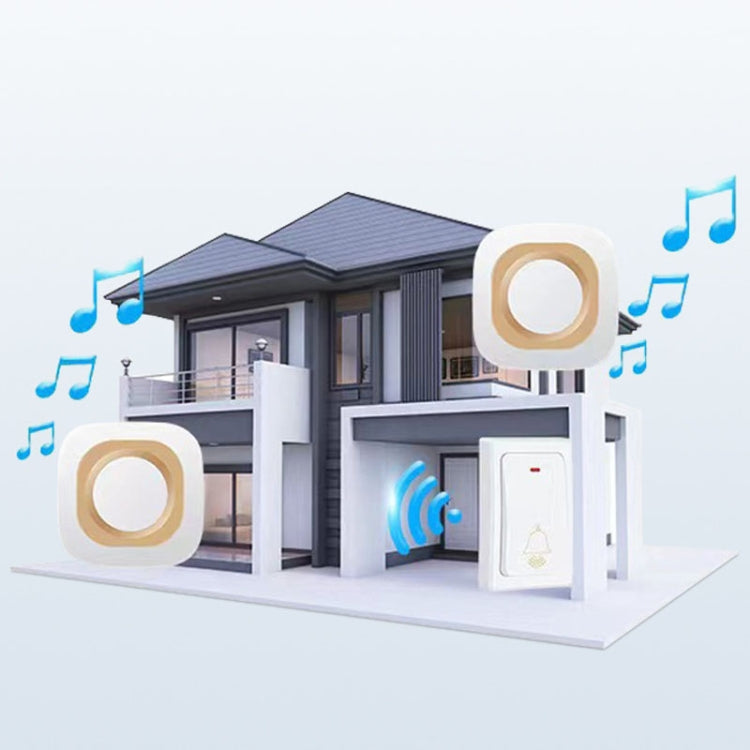 Flash Wireless Home Doorbell Self-Generated Smart Remote Control Doorbell Without Batteries, Specification: 1 For 1 Black(UK Plug)