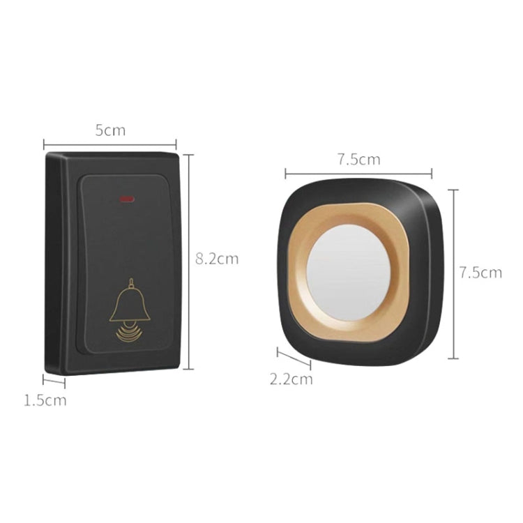 Flash Wireless Home Doorbell Self-Generated Smart Remote Control Doorbell Without Batteries, Specification: 1 For 2 Blue(UK Plug)