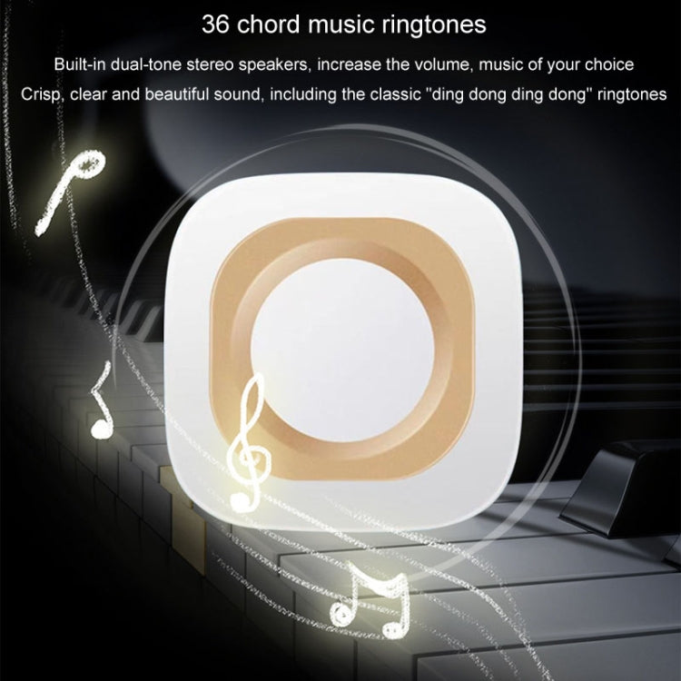 Flash Wireless Home Doorbell Self-Generated Smart Remote Control Doorbell Without Batteries, Specification: 1 For 2 White(EU Plug)