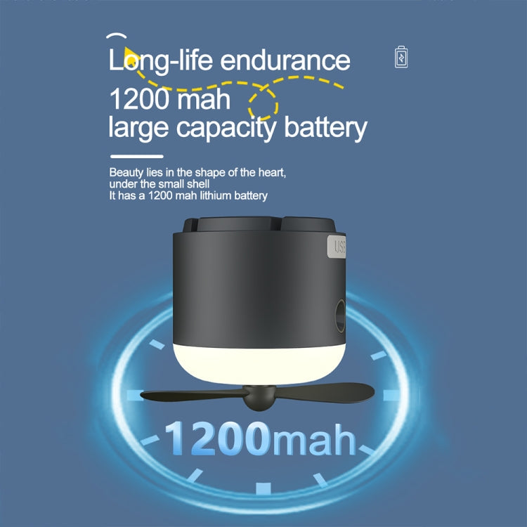 Outdoor Camping Tent Hanging Ambient Light Magnetic Spray Humidification Fan(Khaki)