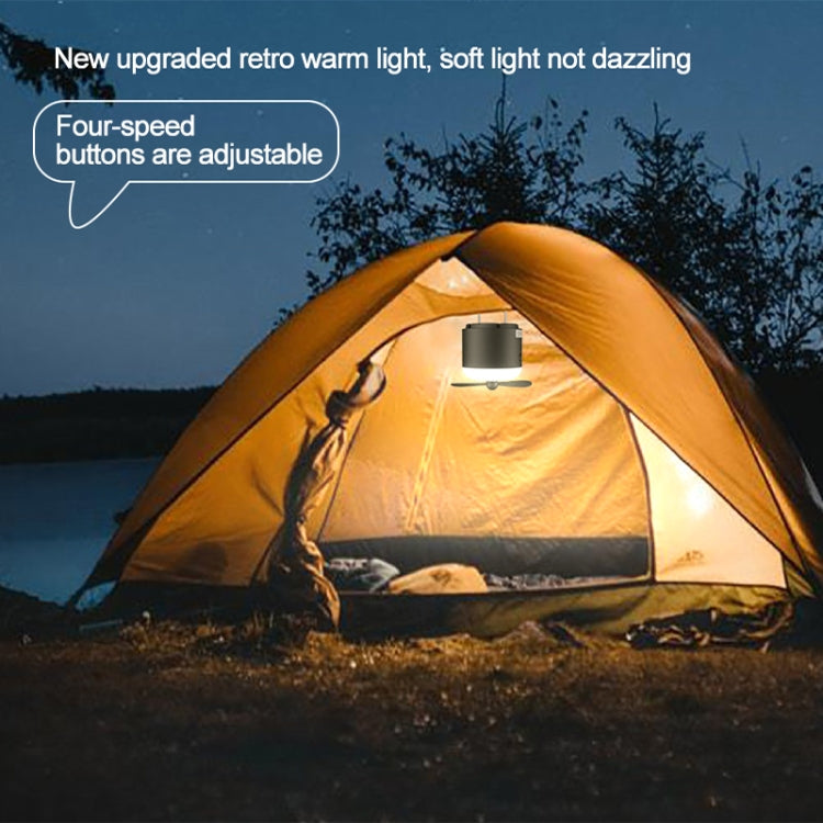 Outdoor Camping Tent Hanging Ambient Light Magnetic Spray Humidification Fan(Khaki)