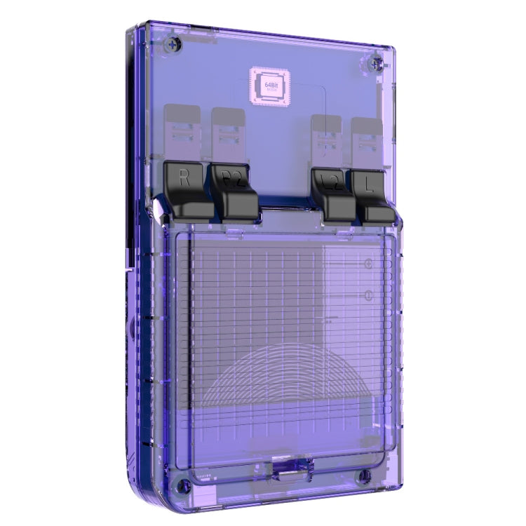 R35PLUS 3.5 Inch Handheld Game Console Built-in 64G 10,000+ Games(Transparent Purple)