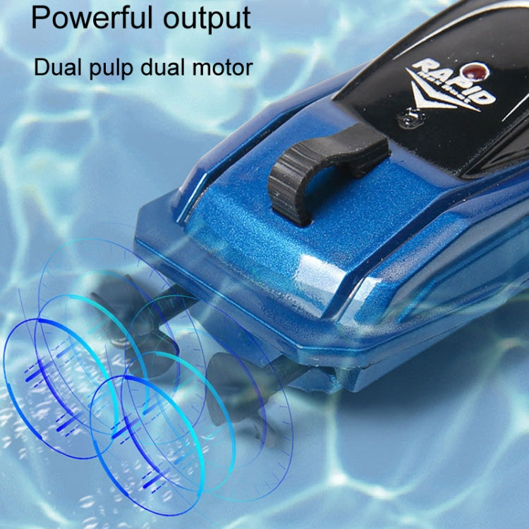 Children 2.4G Mini Remote Control Boat Summer Water Play Electrical Submarine Boys Toys(Blue)