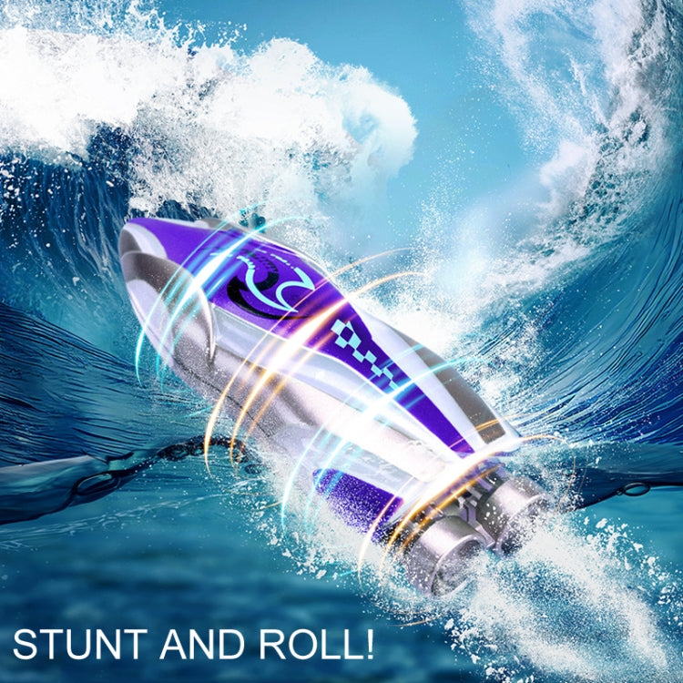 Children 2.4G Mini Remote Control Boat Summer Water Play Electrical Submarine Boys Toys(Purple)