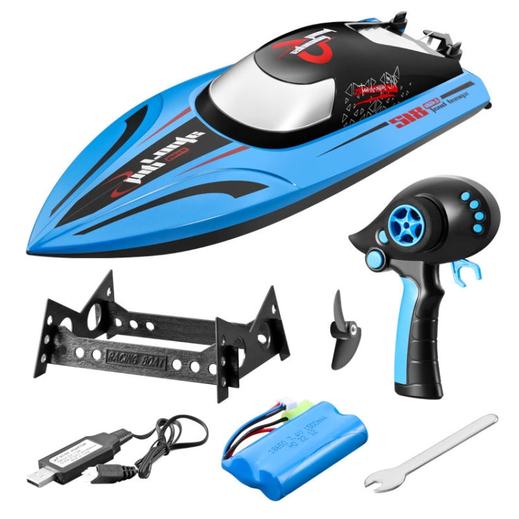 812 High-Speed RC Boat Large Horsepower Speedboat Long Endurance Waterproof Boys Water Toy Dual Batteries(Orange)