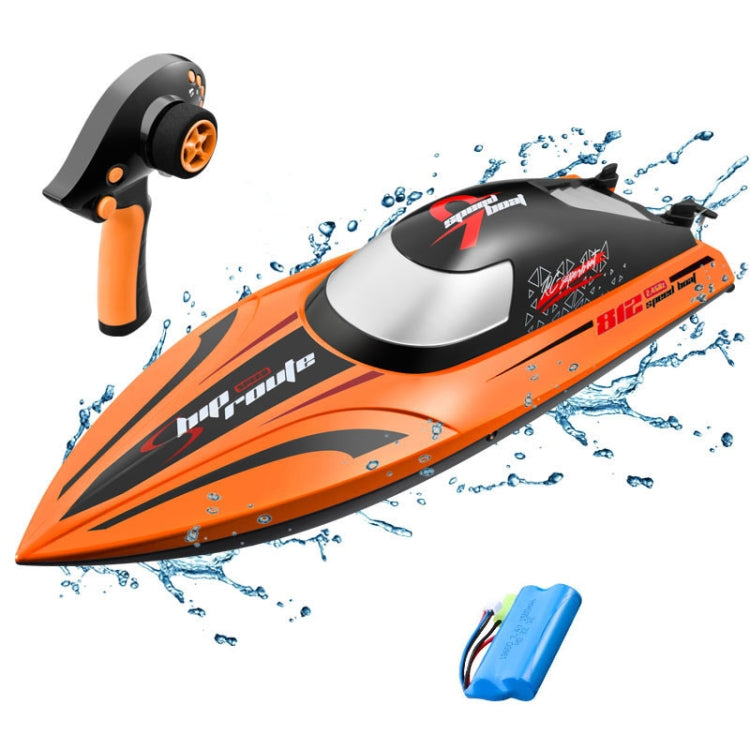 812 High-Speed RC Boat Large Horsepower Speedboat Long Endurance Waterproof Boys Water Toy Single Battery(Orange)