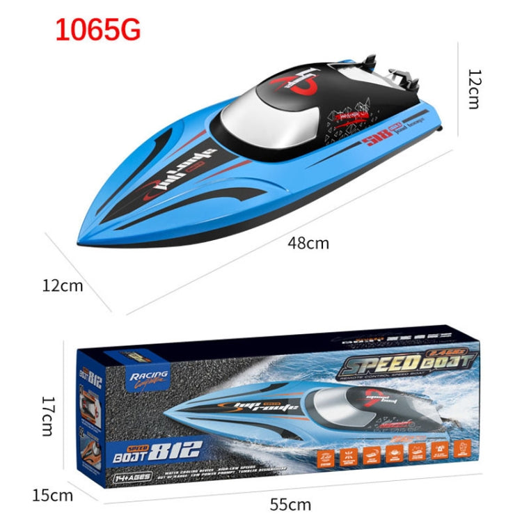 812 High-Speed RC Boat Large Horsepower Speedboat Long Endurance Waterproof Boys Water Toy Dual Batteries(Orange)