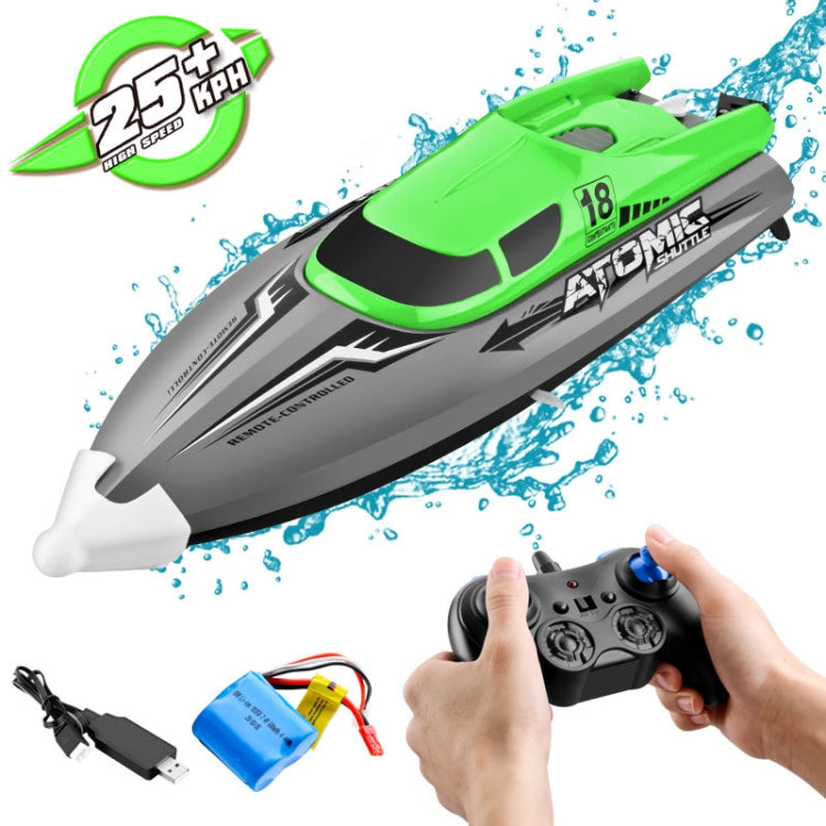 EB02 2.4G Wireless RC Boat Circulating Water-Cooled High-Speed Speedboat Racing Boat Model Toy(Green)