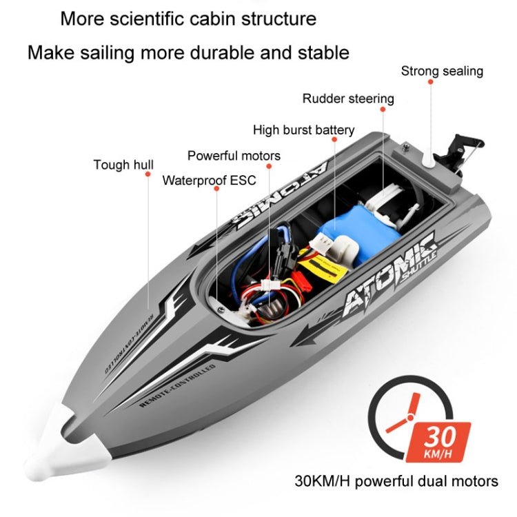 EB02 2.4G Wireless RC Boat Circulating Water-Cooled High-Speed Speedboat Racing Boat Model Toy(Orange)