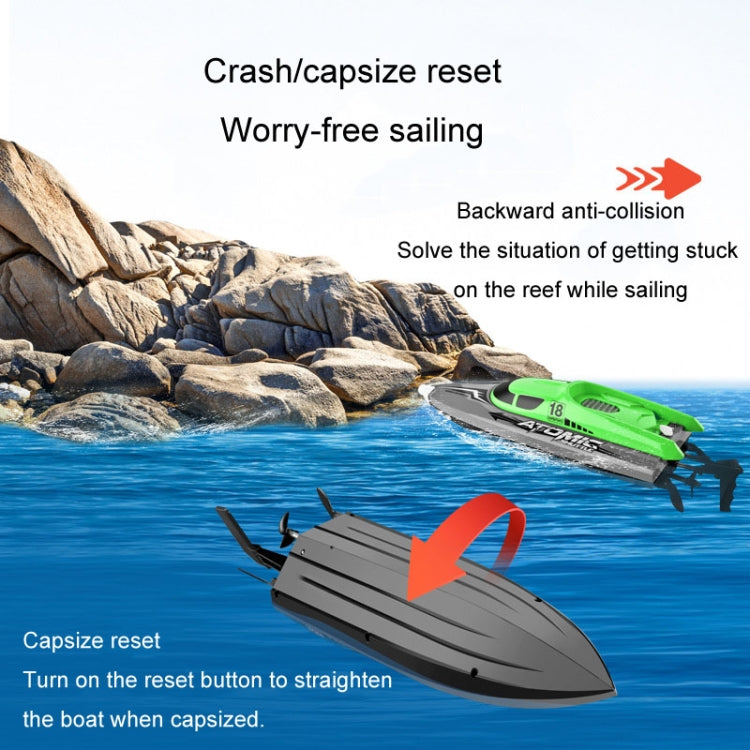 EB02 2.4G Wireless RC Boat Circulating Water-Cooled High-Speed Speedboat Racing Boat Model Toy(Green)