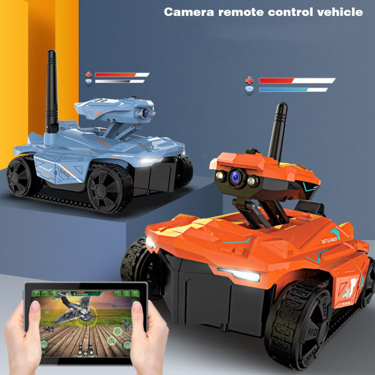 Tank Car Toys 720P HD Camera RC Car With Real-time Surveillance With Remote Controller(Orange)