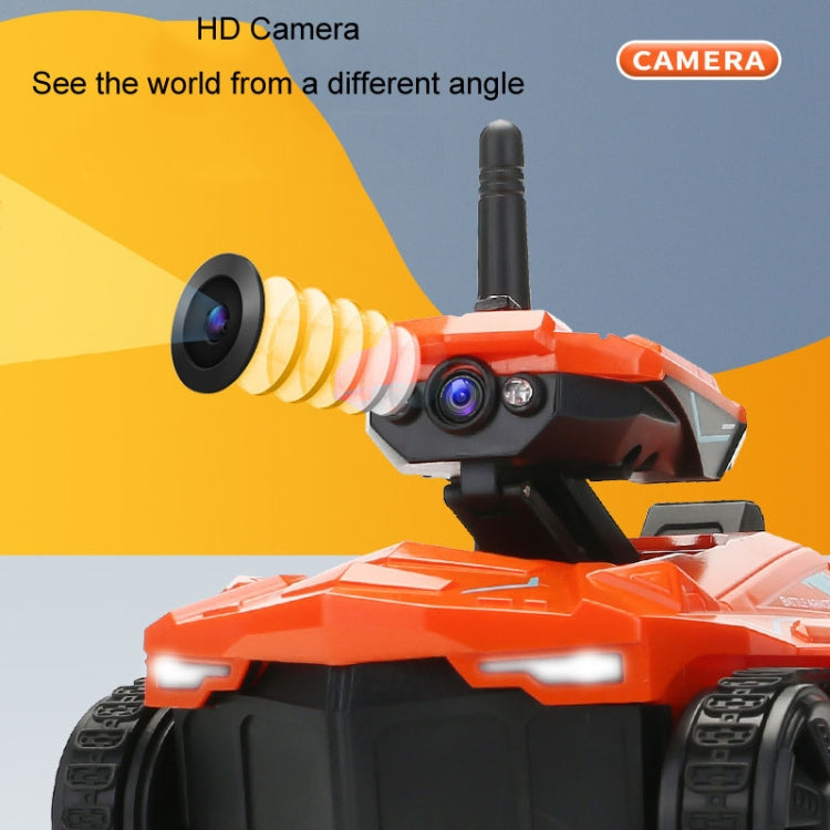 Tank Car Toys 720P HD Camera RC Car With Real-time Surveillance With Remote Controller(Orange)