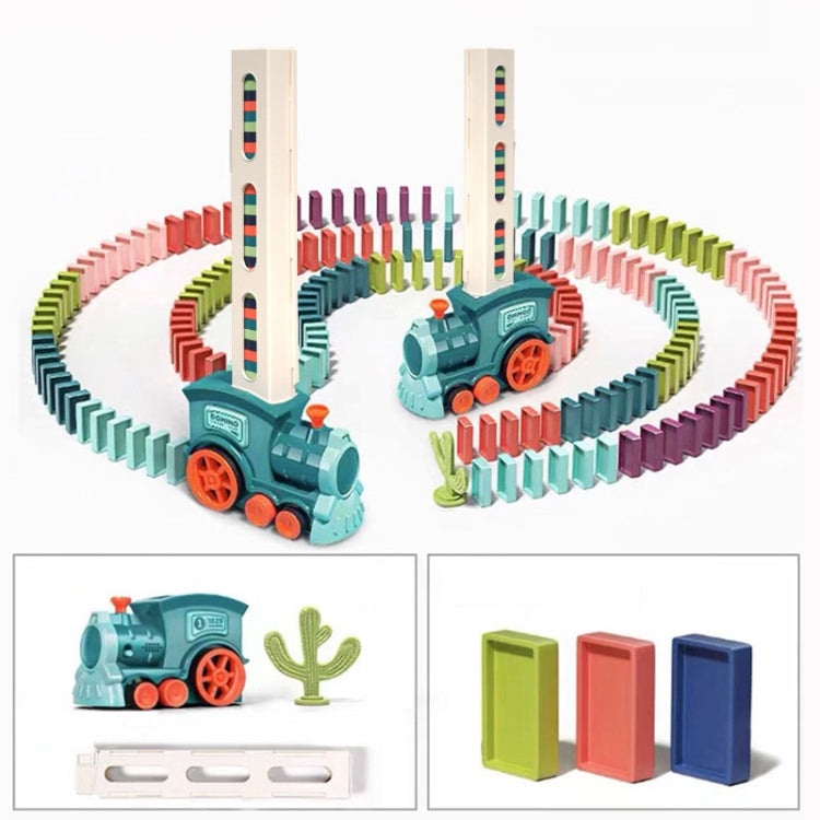 Children Dominoes Toy Train Electrical Music Light Train Automatic Casting Tokens Toy(Pink)