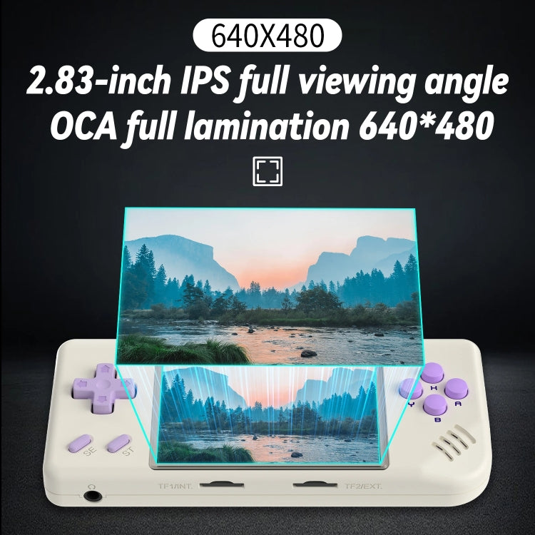 ANBERNIC RG28XX Retro Handheld Game Console 2.83-Inch IPS Screen Linux OS 64GB+128GB(Beige)