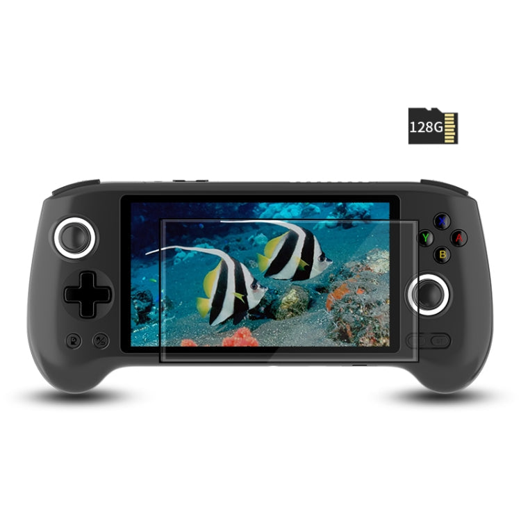 ANBERNIC RG556 Handheld Game Console Android 13 System 5.48-Inch AMOLED Screen WIFI Bluetooth Game Player 128GB+128GB(Black)