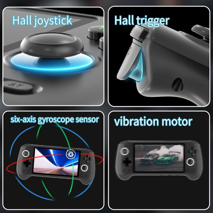 ANBERNIC RG556 Handheld Game Console Android 13 System 5.48-Inch AMOLED Screen WIFI Bluetooth Game Player 128GB+256GB(Transparent Blue)