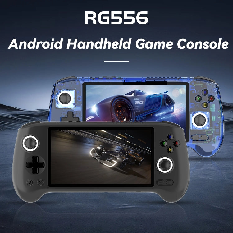 ANBERNIC RG556 Handheld Game Console Android 13 System 5.48-Inch AMOLED Screen WIFI Bluetooth Game Player 128GB+256GB(Transparent Blue)