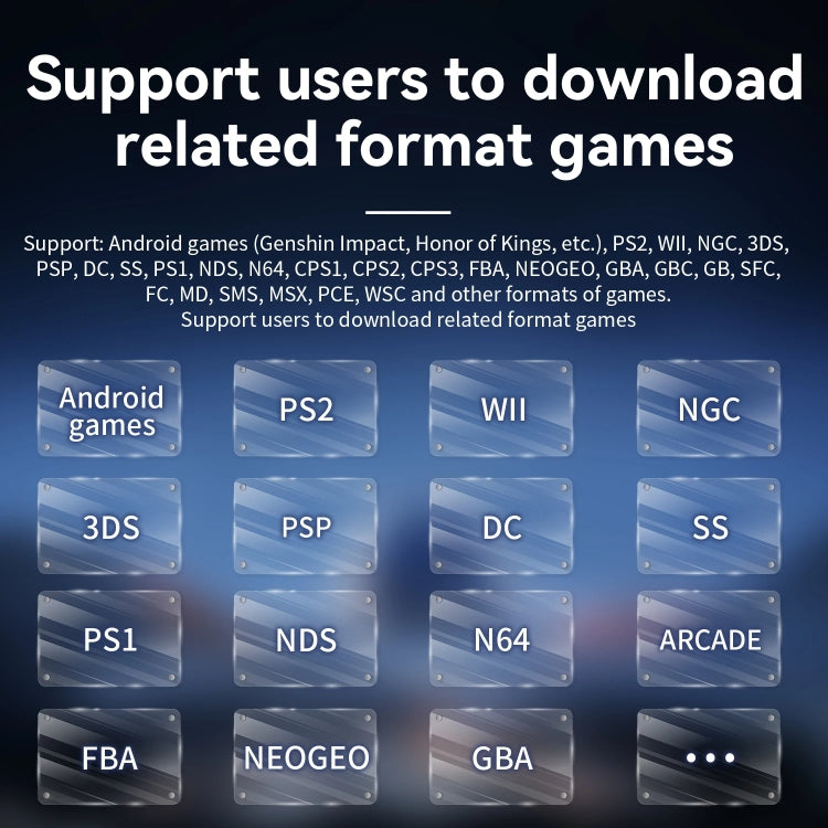 ANBERNIC RG556 Handheld Game Console Android 13 System 5.48-Inch AMOLED Screen WIFI Bluetooth Game Player 128GB+256GB(Transparent Blue)