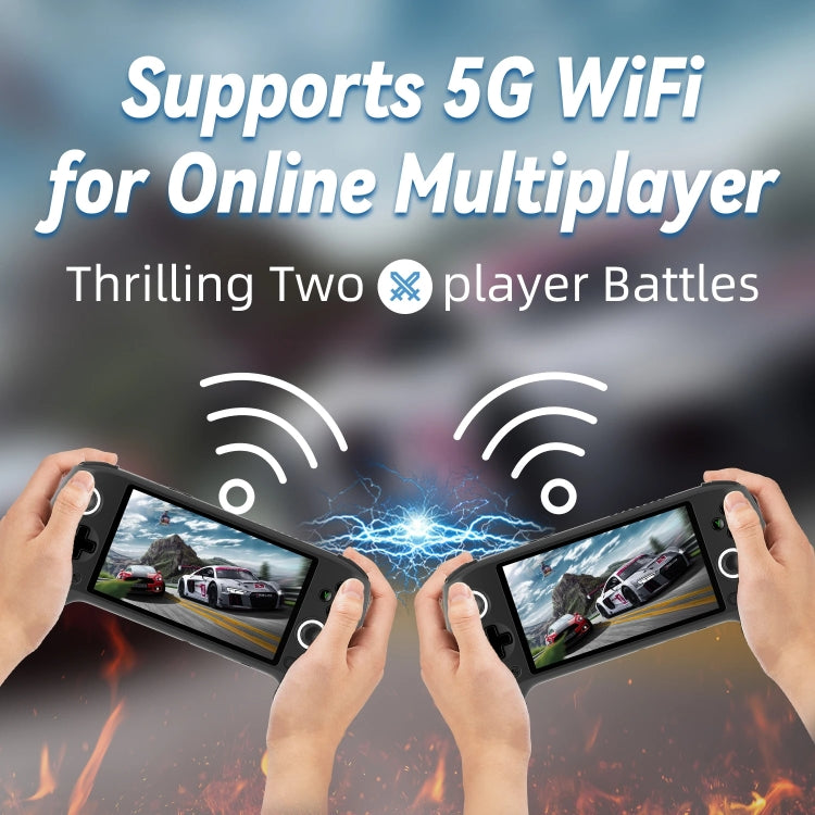 ANBERNIC RG556 Handheld Game Console Android 13 System 5.48-Inch AMOLED Screen WIFI Bluetooth Game Player 128GB+128GB(Black)