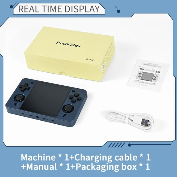 POWKIDDY RGB30  4 Inch IPS Screen Handheld Game Console Built In WIFI＋Bluetooth 16GB+256GB(White)