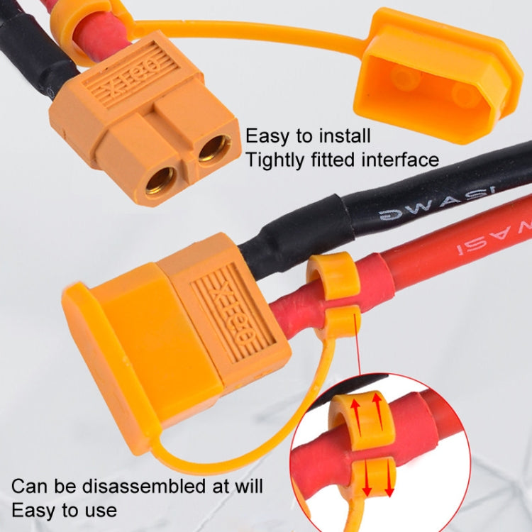 10pcs /Pack XT60 Lithium Battery Plug Protective Cover Plug Dustproof Anti-oxidation Insulation Cover(Yellow+Red)