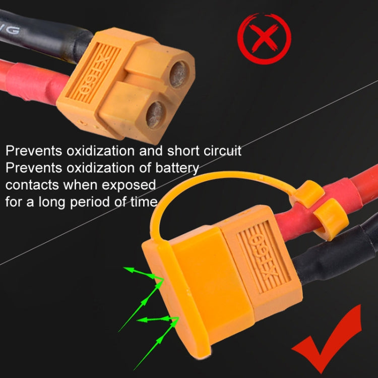 10pcs /Pack XT60 Lithium Battery Plug Protective Cover Plug Dustproof Anti-oxidation Insulation Cover(Yellow+Red)