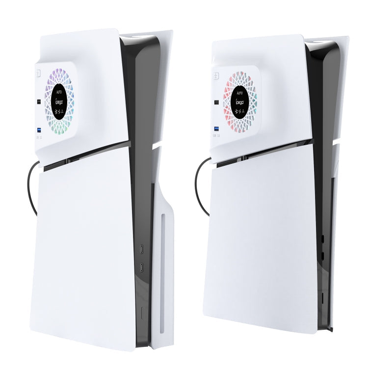 For PS5 Slim ipega PG-P5S019 Temperature Control Cooling Fan Face Cover Cooler + USB HUB with RGB Lights