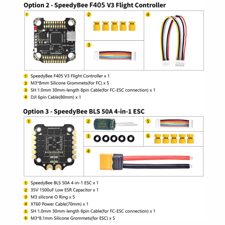 SpeedyBee BLS 50A 4-in-1 ESC 3-6S Lipo Barometer For RC Drone