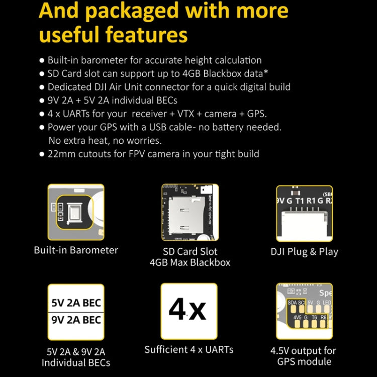 SpeedyBee BLS 50A 4-in-1 ESC 3-6S Lipo Barometer For RC Drone
