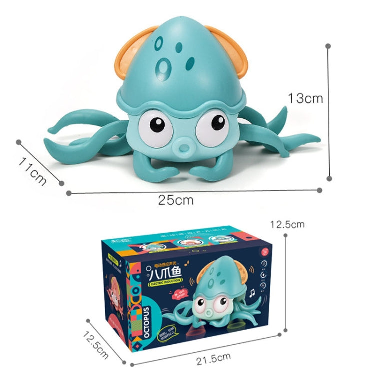 Children Electrical Sensor Octopus Toy Automatic Obstacle Avoidance Sound Light Crawling Quirky Toy(Green)