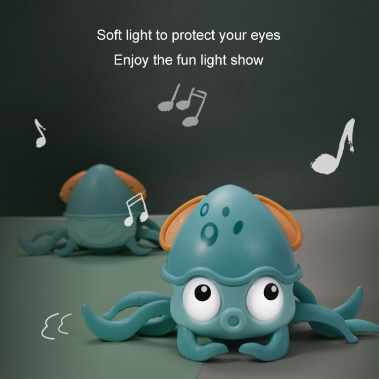 Children Electrical Sensor Octopus Toy Automatic Obstacle Avoidance Sound Light Crawling Quirky Toy(Green)