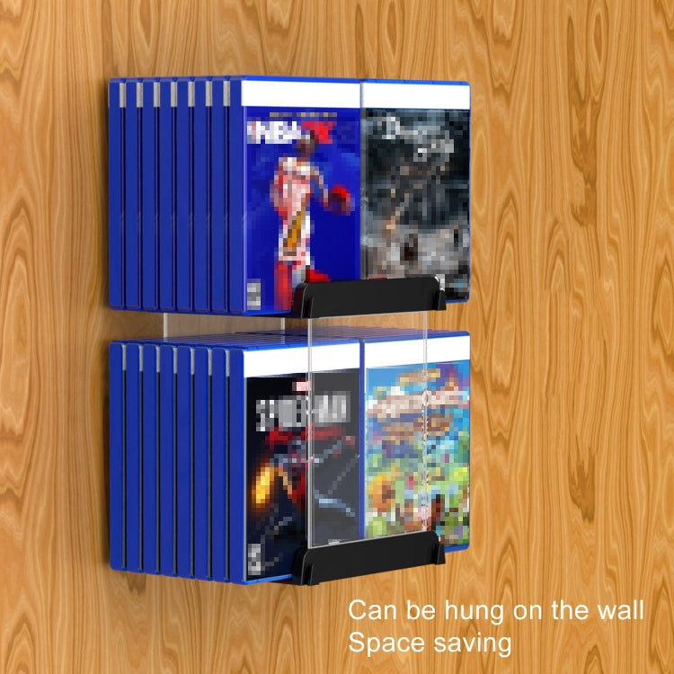 Game Card CD Disk Storage Bracket Wall Mounted Storage CD Case(Black)