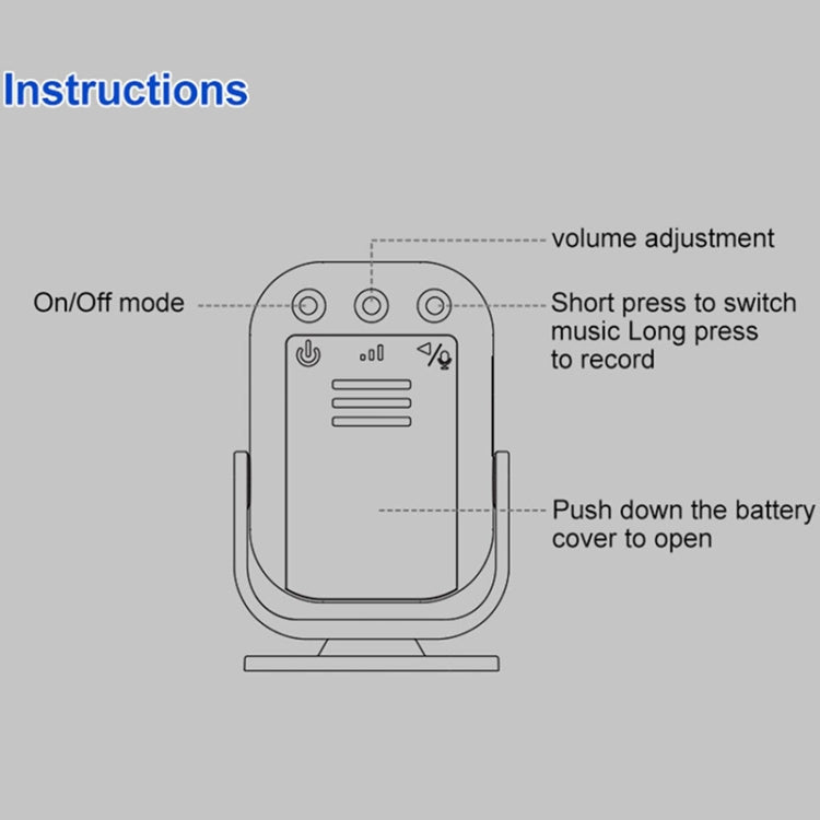 N911P Intelligent Infrared Sensor Recordable Doorbell Welcome Voice Prompt Loudspeaker