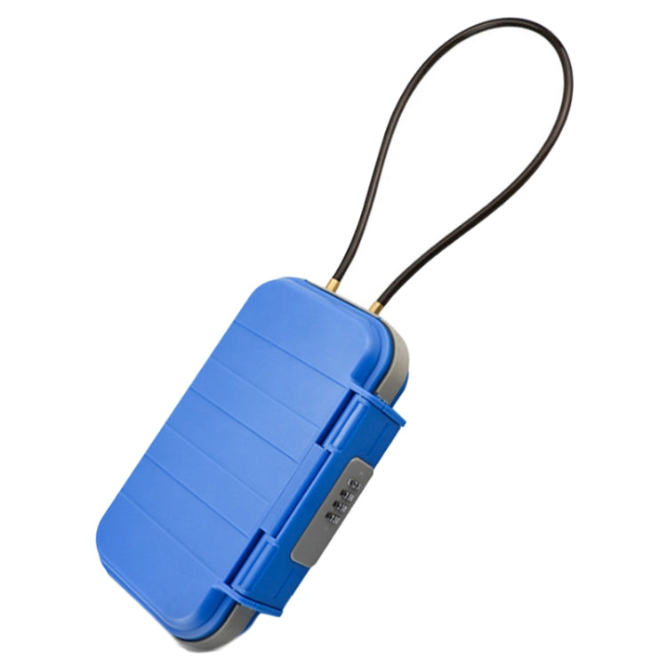 Outdoor Waterproof Beach Password Box Swimming Pool Cell Phone Keys Safe Deposit Box(Blue)