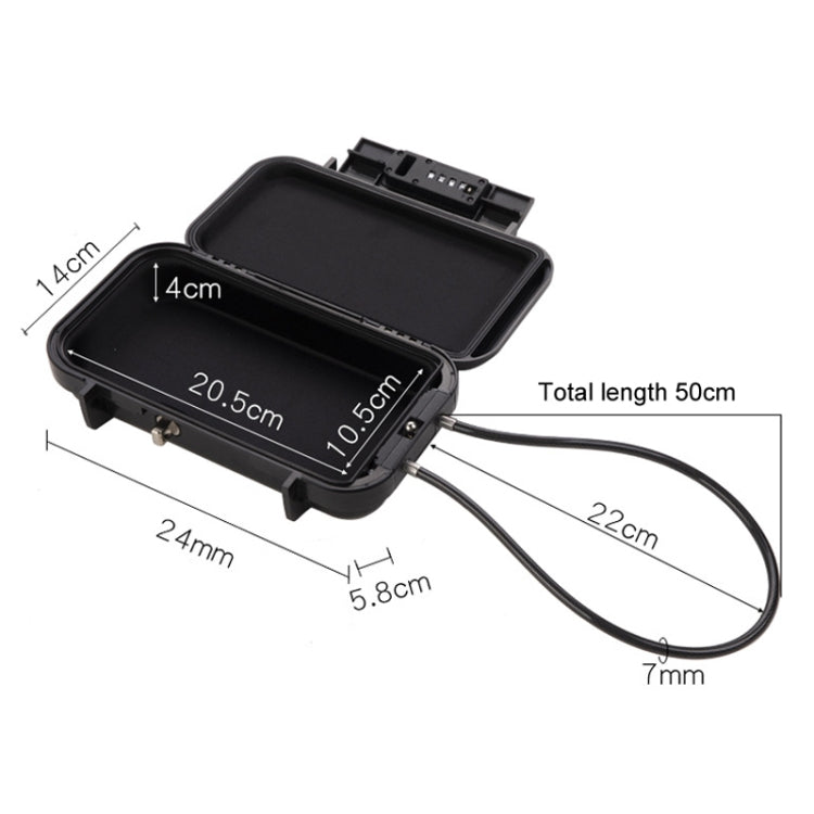 Outdoor Waterproof Beach Password Box Swimming Pool Cell Phone Keys Safe Deposit Box(Black)