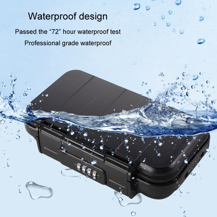 Outdoor Waterproof Beach Password Box Swimming Pool Cell Phone Keys Safe Deposit Box(Black)