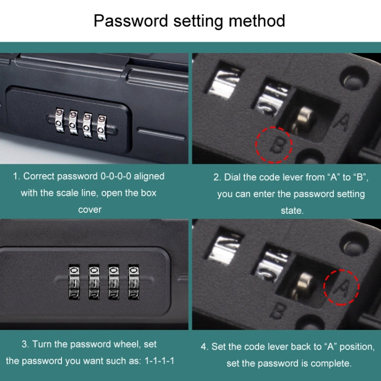 Outdoor Waterproof Beach Password Box Swimming Pool Cell Phone Keys Safe Deposit Box(Black)