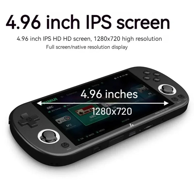 Trimui Smart Pro 4.96 Inch IPS Screen Handheld Game Console Open Source Linux System 128G(Black)