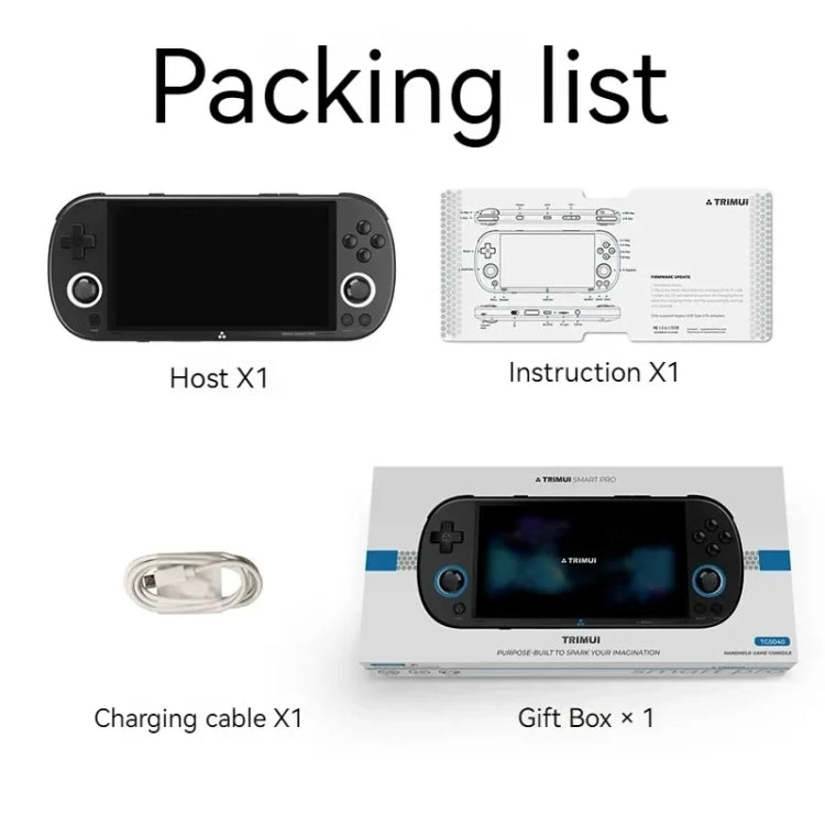 Trimui Smart Pro 4.96 Inch IPS Screen Handheld Game Console Open Source Linux System 64G(White)