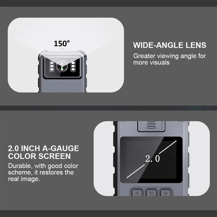 L9 2K WIFI Version  2.0 Inch IPS Screen Video Recorder With Back Clip IP65 Waterproof Mini Camcorders