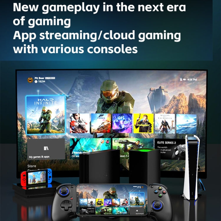 BSP-D10S Wireless Stretch Game Controller With Heat Dissipation Fan for Switch / Android / IOS / PC / PS3 / PS4(Black)